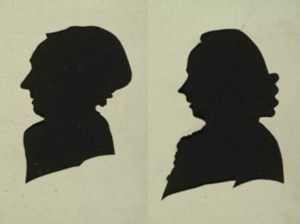 Silhouet portretten van Femmetje Bodisco - Doyer (1746 - 1834) en Martinus Bodisco (1753-1823) , 1796