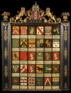 Wapenbord regenten van het Burgerweeshuis te Amsterdam, J.E. Benoit en P. le Normant, 1716 (Amsterdam Museum)